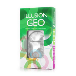 Голубые контактные линзы ILLUSION GEO NATURE BLUE в упаковке
